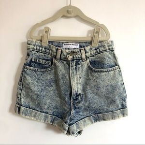 American Apparel High-Rise Acid Wash Shorts